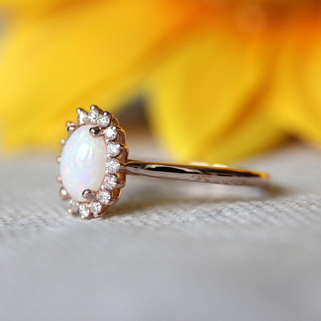 New Jewelry Oval Opal Ring