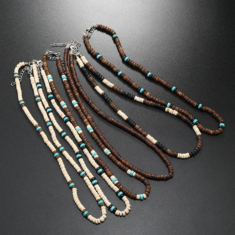 Coconut Shell Beaded Bead Men's Clavicle Chain Jewelry
