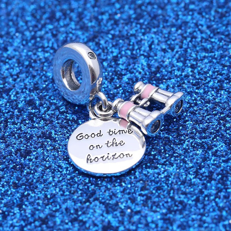 Free shipping christmas gift BINOCULARS Wild Stripes key DIY bead Fit original Charms silver 925 Bracelet for women P014