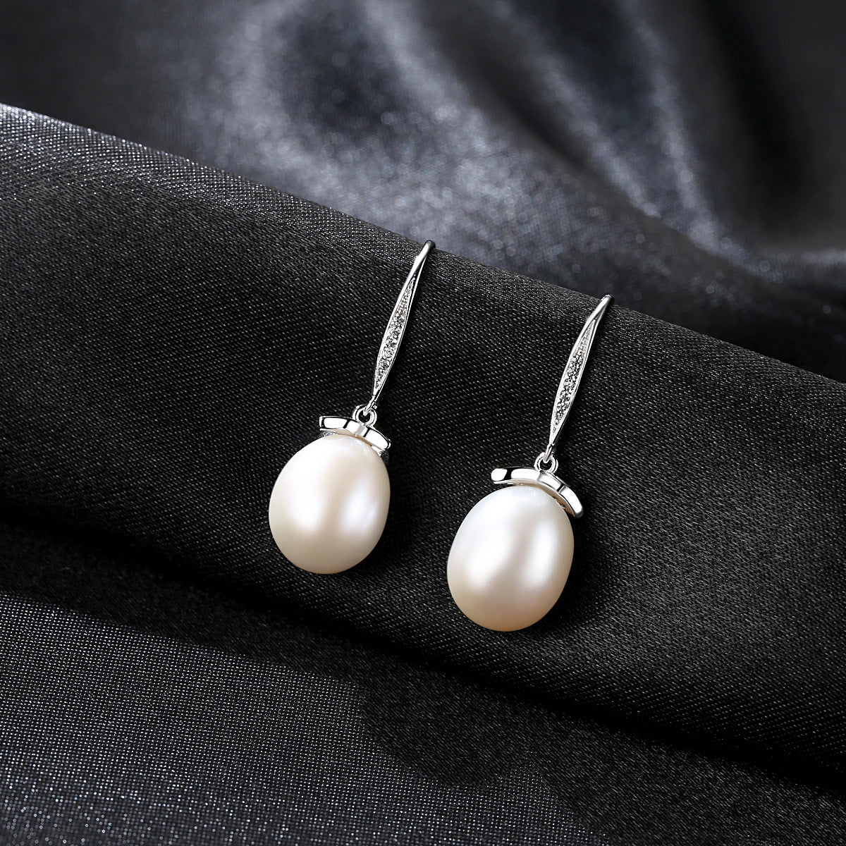 S925 Silver 18K Gold Plated Freshwater Pearl Earrings
