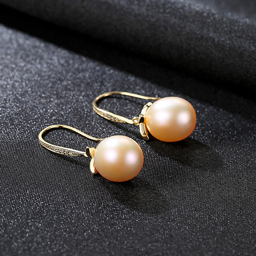 S925 Silver 18K Gold Plated Freshwater Pearl Earrings
