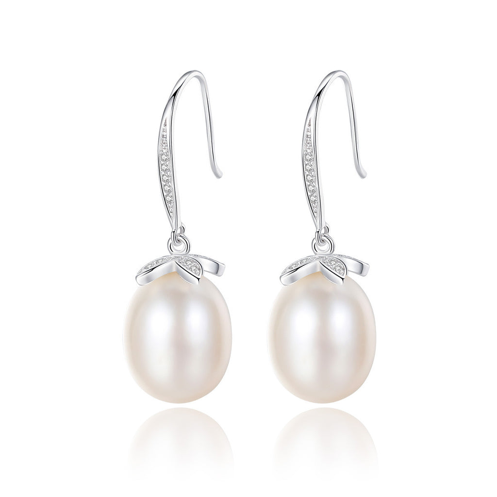 S925 Silver 18K Gold Plated Freshwater Pearl Earrings