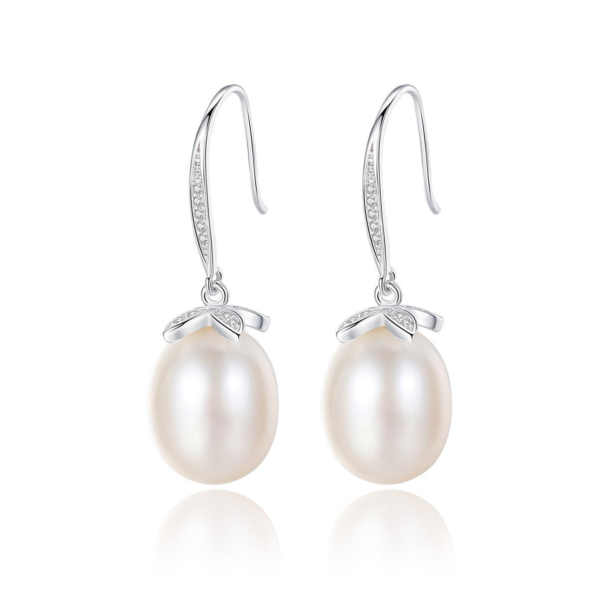 S925 Silver 18K Gold Plated Freshwater Pearl Earrings