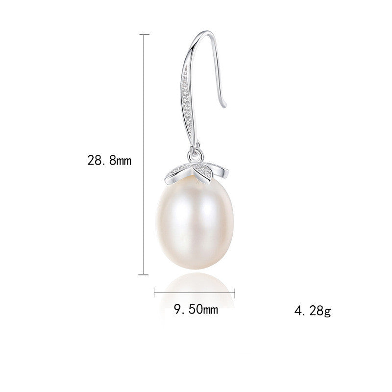 S925 Silver 18K Gold Plated Freshwater Pearl Earrings