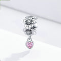 Beaded Bracelet Jewelry Accessories Pieces Pink Flowers S925 Silver Beads