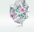 Butterfly Color S925 Sterling Silver Beaded Bracelet Diy Platinum Plated Zircon Bead Jewelry