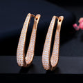 Zirconia Stone White Gold Luxury Big Hoop Earrings
