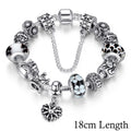 Jewelry Silver Charms Bracelet & Bangles With Queen Crown Beads Bracelet for Women