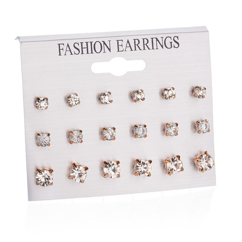 Earrings Round 9-piece Earrings Set