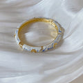 Cloisonne Bracelet Enamel Blue And White Porcelain Vintage Jewelry