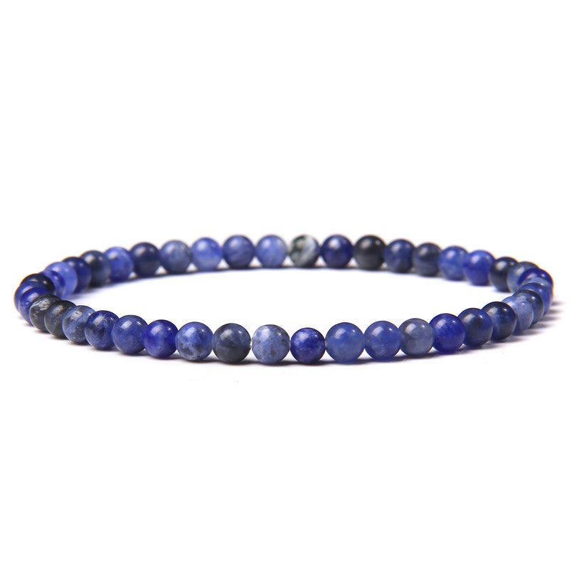 4mm Natural Agate Stone Beads Energy Charm Bracelet For Women