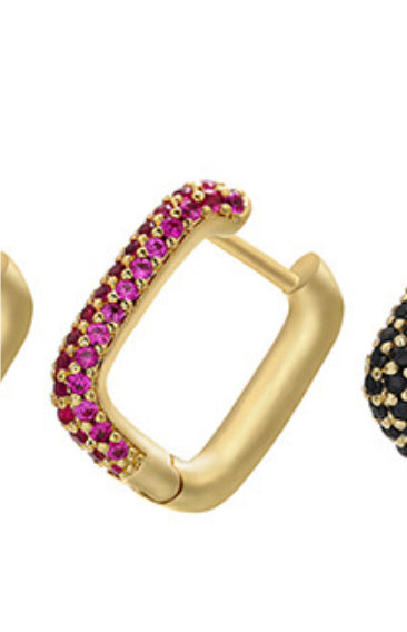 Gold And Silver Small Hoop Crystal Women's Rainbow Earrings Fashion Jewelry Batch