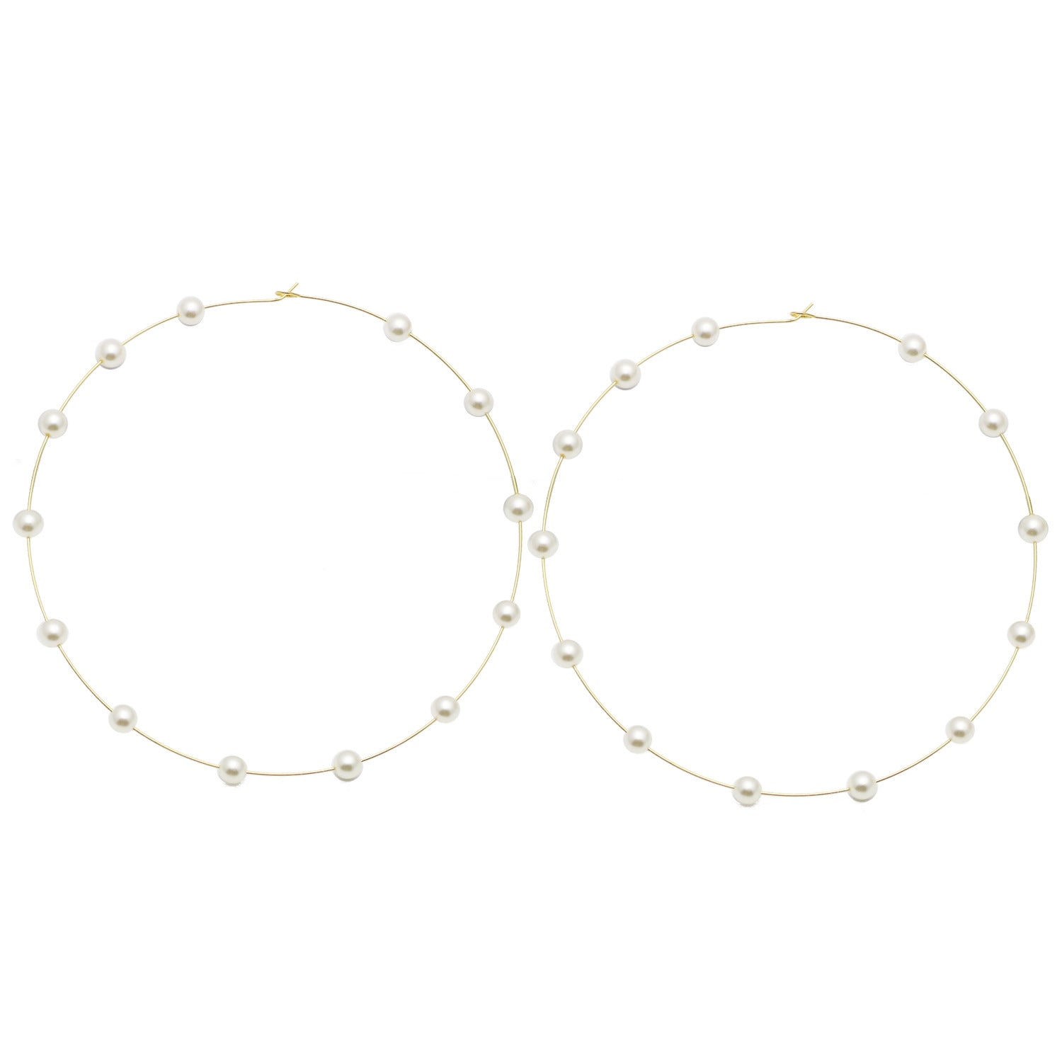 Pearl Large Hoop Earrings