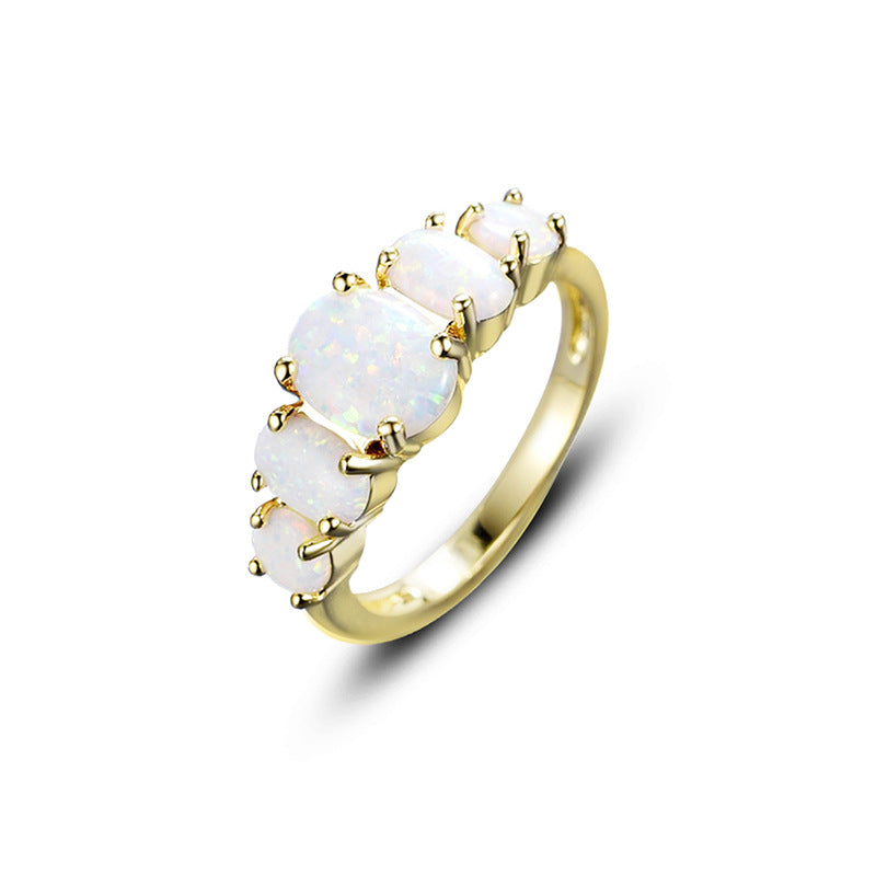 Cross-border European And American Fashion Opal Ring