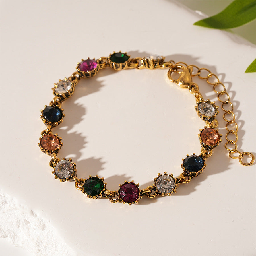 French Retro Colorful Elegant Jewelry For Women