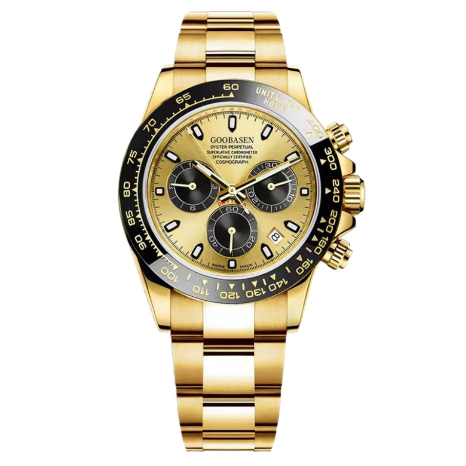 Mechanical-Style Mens Watch With Calenda Quartz Watch