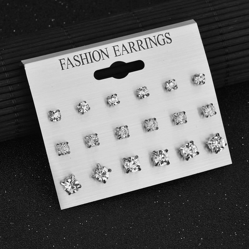 Earrings Round 9-piece Earrings Set