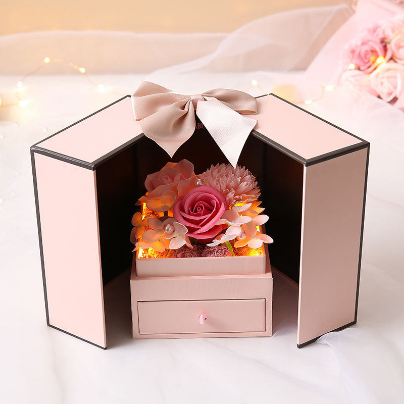 Mothers Day Gift Double Door Rose Gift Box Jewelry Creative Decorate Boxs