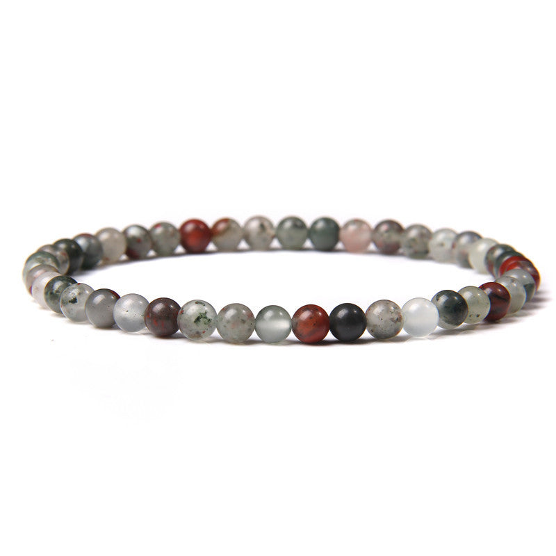 4mm Natural Agate Stone Beads Energy Charm Bracelet For Women