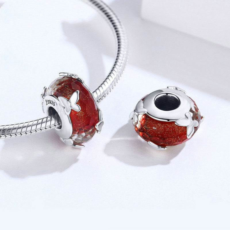 S925 Silver New Glass Beads DIY Beaded Bracelet Jewelry Accessories