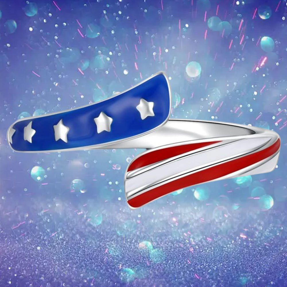 Patriotic Independence Day Star Jewelry Rings