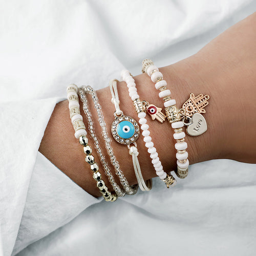 Accessories Eyes Palm Love Heart Beaded Jewelry