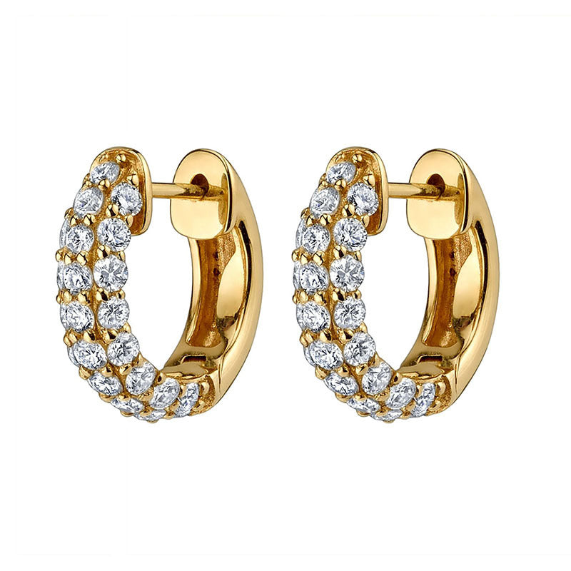 Silver Needle Gold Rhinestone Earrings Women's Geometric