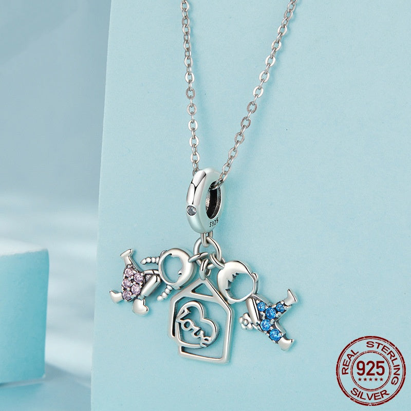 S925 Sterling Silver Boys And Girls Pendant Parts Diy Beaded Jewelry Accessories