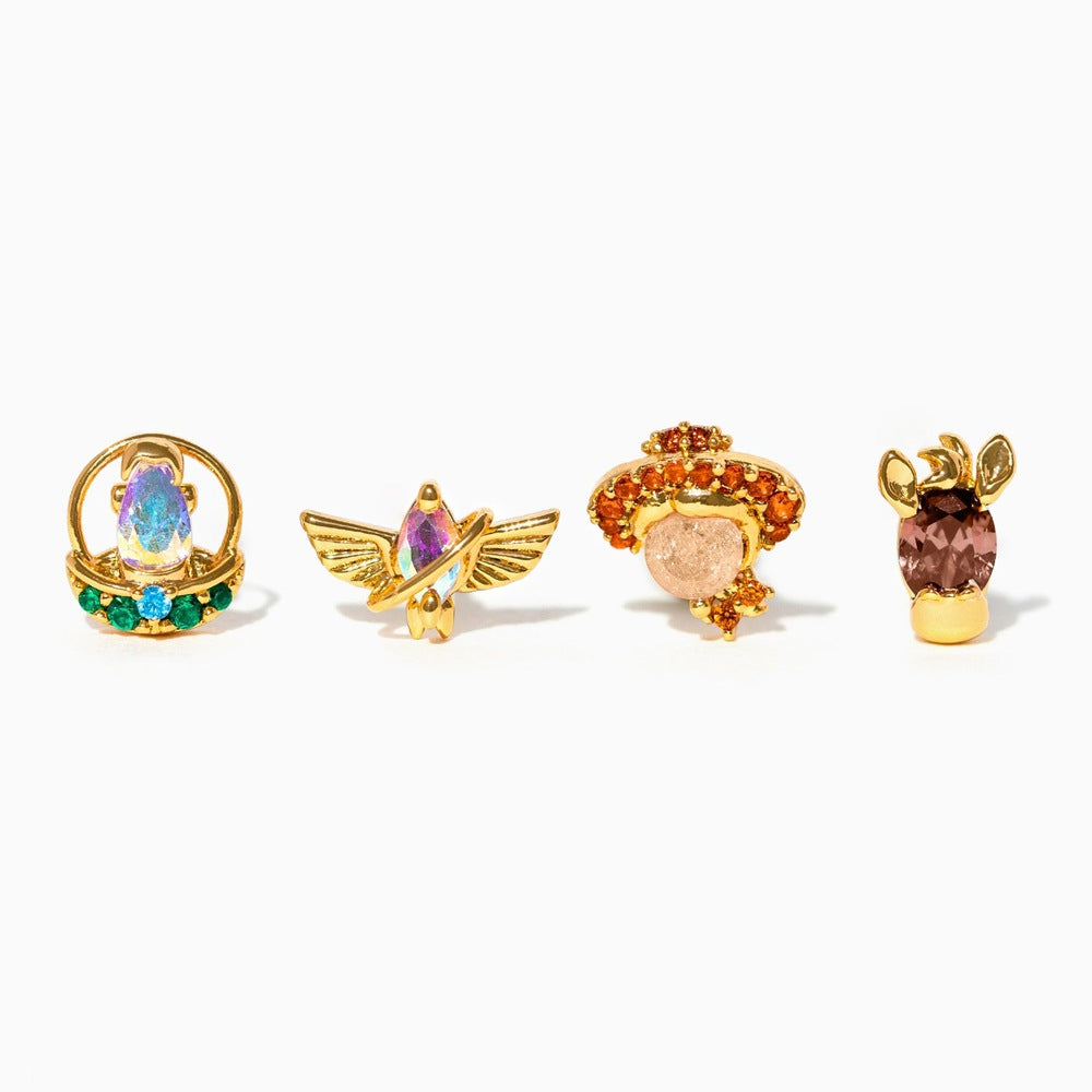 Fashion Personality Color Zircon Earrings Set