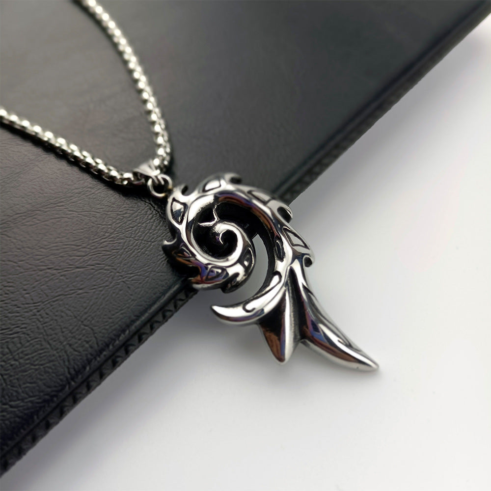 Personalized Phoenix Flame Titanium Steel Mens Pendant Necklace