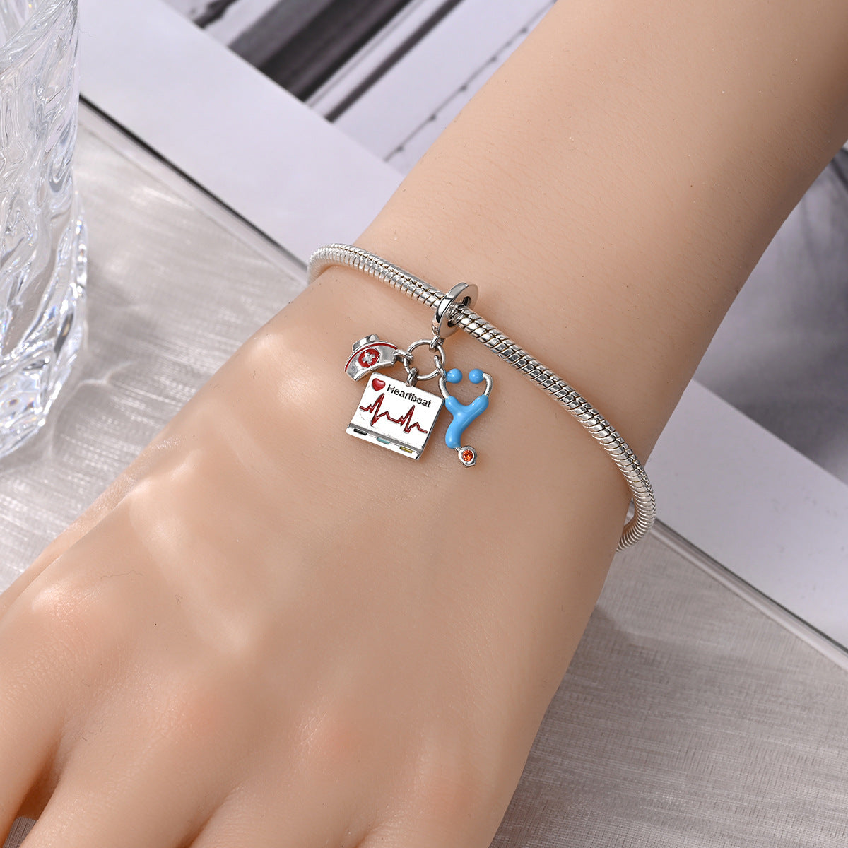 Physicians Benevolent Heart Series Pendant Bracelet Beaded Jewelry Accessories