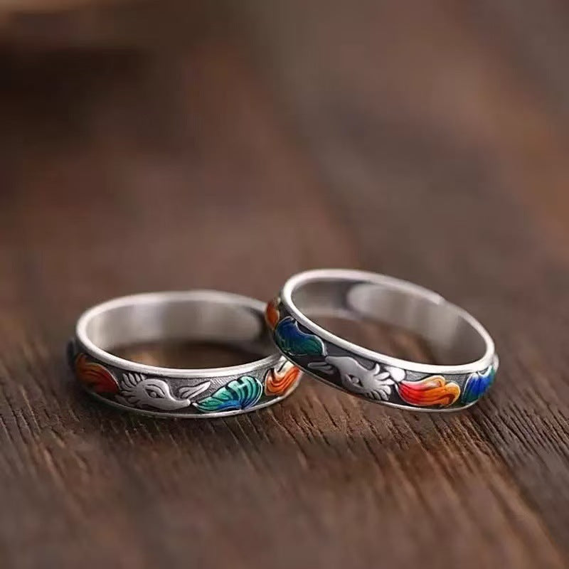New Style Nine-Tailed Fox Ring For Women Retro And Fashionable