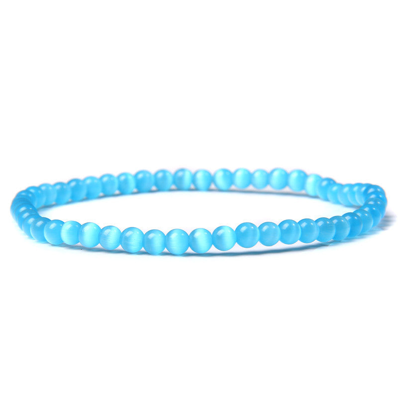4mm Natural Agate Stone Beads Energy Charm Bracelet For Women