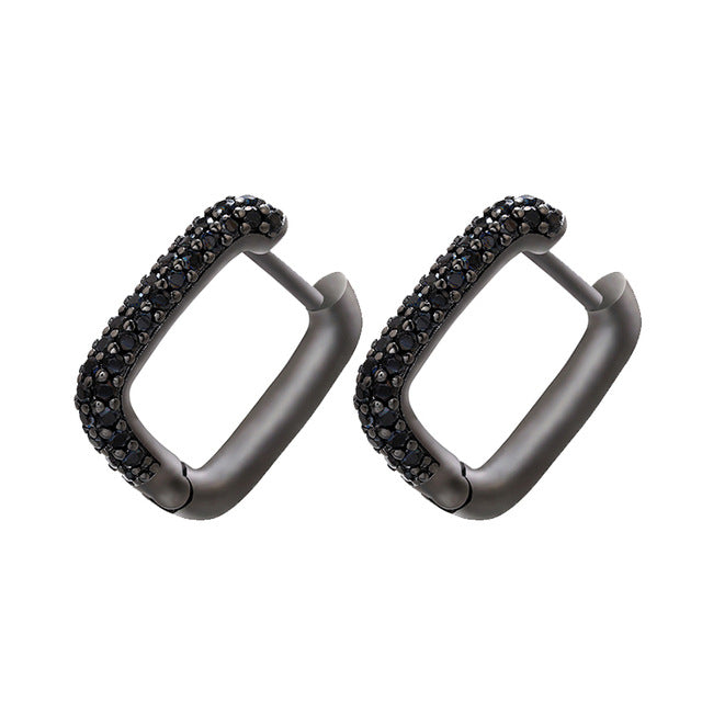 Gold And Silver Small Hoop Crystal Women's Rainbow Earrings Fashion Jewelry Batch