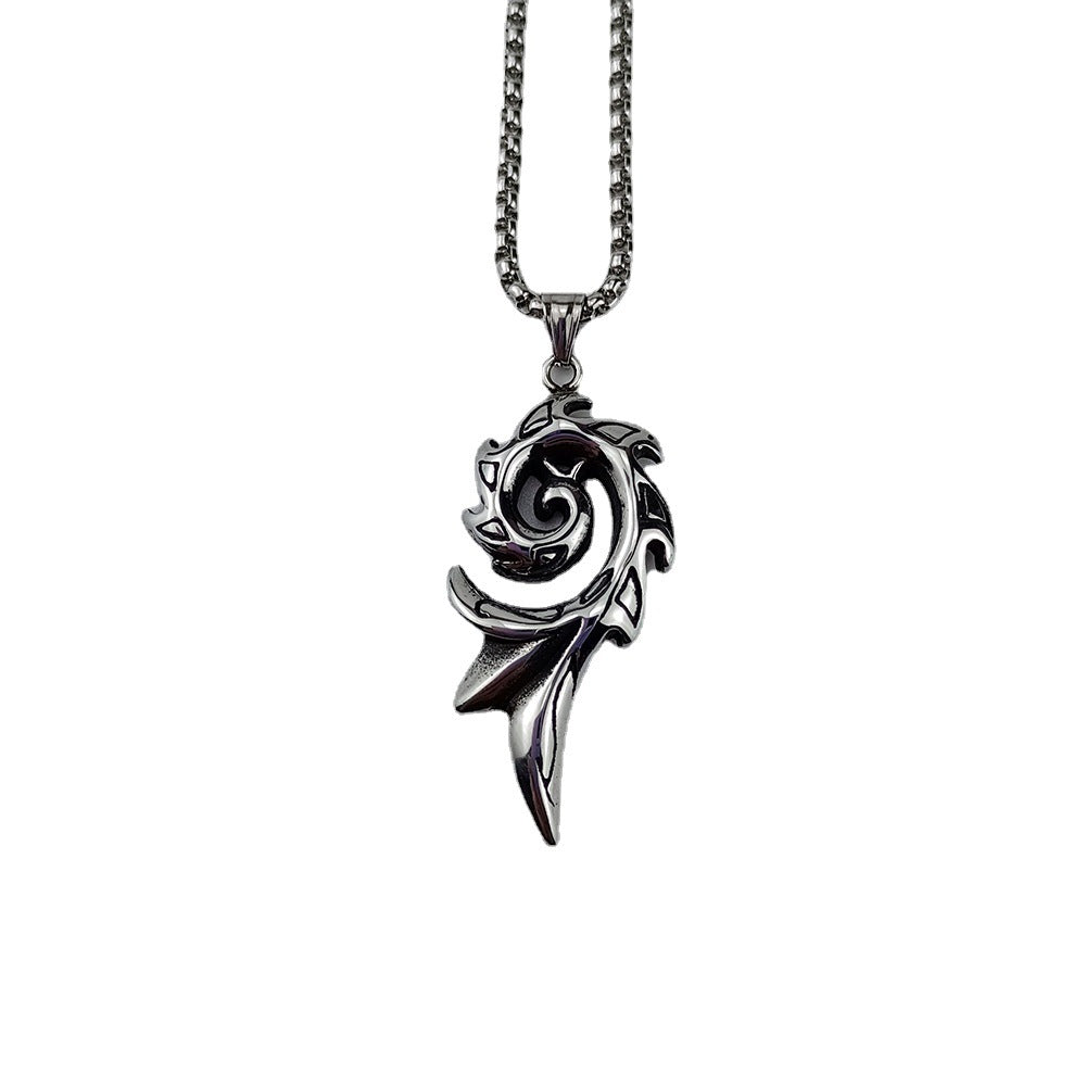 Personalized Phoenix Flame Titanium Steel Mens Pendant Necklace