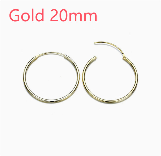 Vintage Glossy Geometry Round Circle Black Gold Silver Color Earrings for Women Kolczyki Damskie Hoop Earring Pendientes Mujer