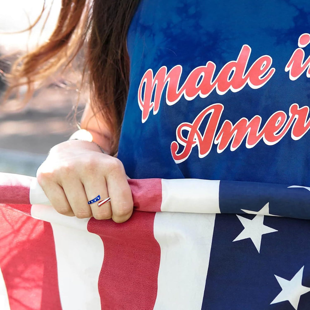 Patriotic Independence Day Star Jewelry Rings