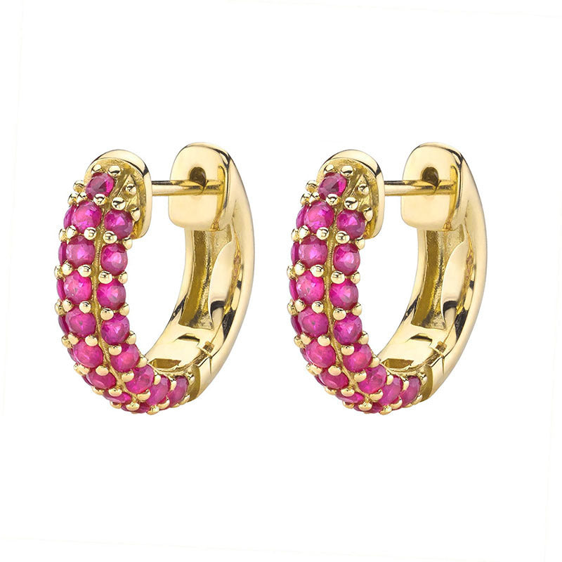 Silver Needle Gold Rhinestone Earrings Women's Geometric