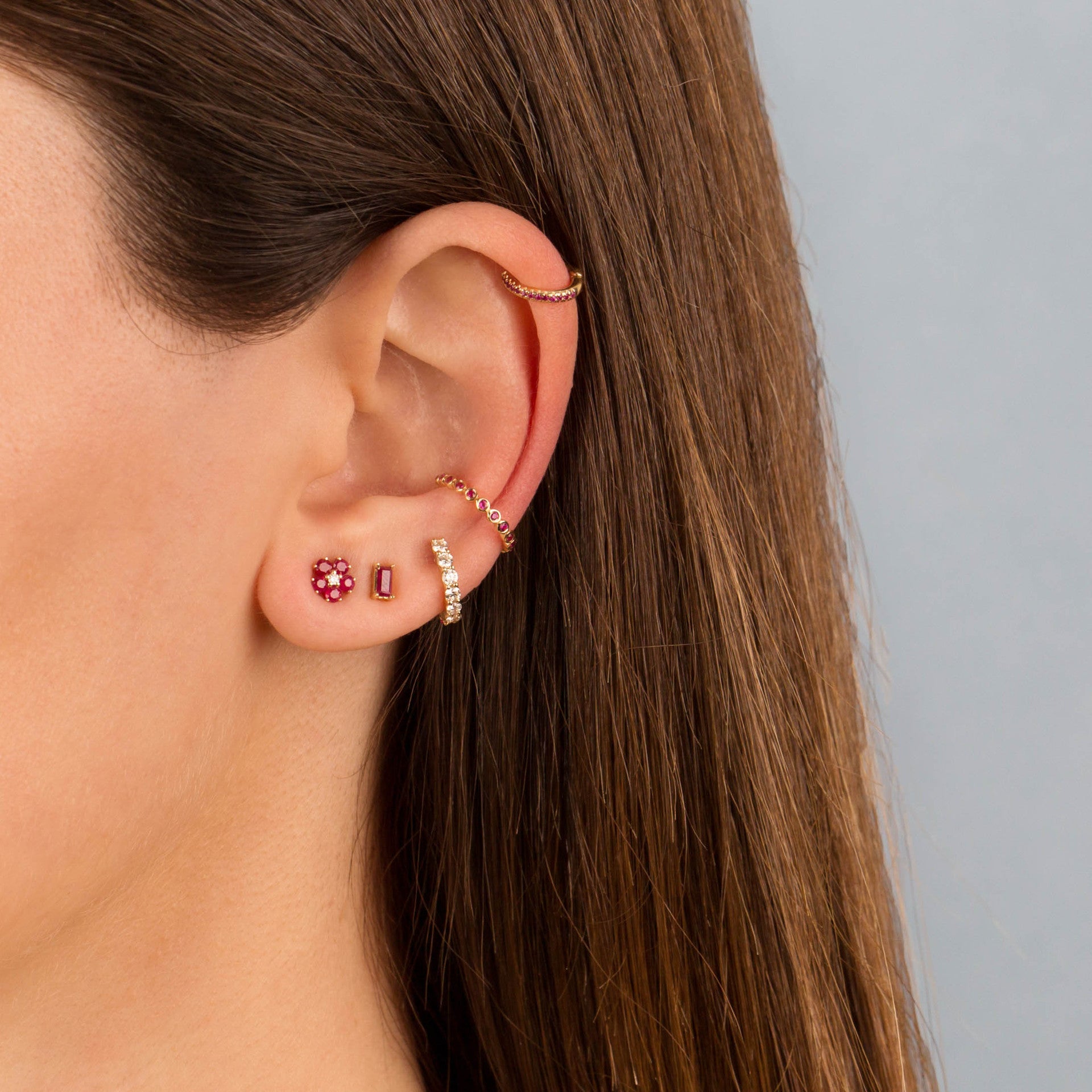Women's Fashion Flower Earrings Set