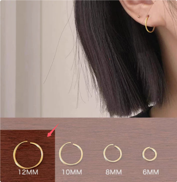 Vintage Glossy Geometry Round Circle Black Gold Silver Color Earrings for Women Kolczyki Damskie Hoop Earring Pendientes Mujer
