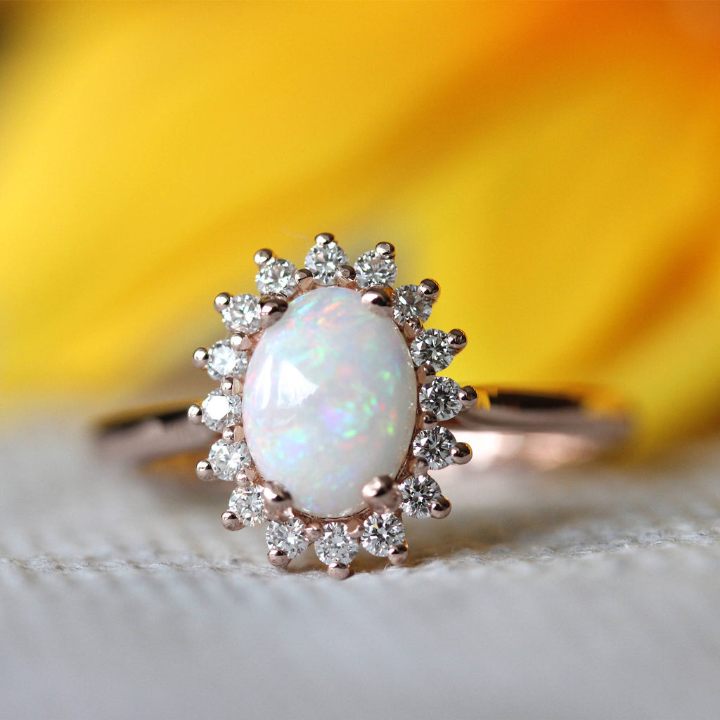 New Jewelry Oval Opal Ring