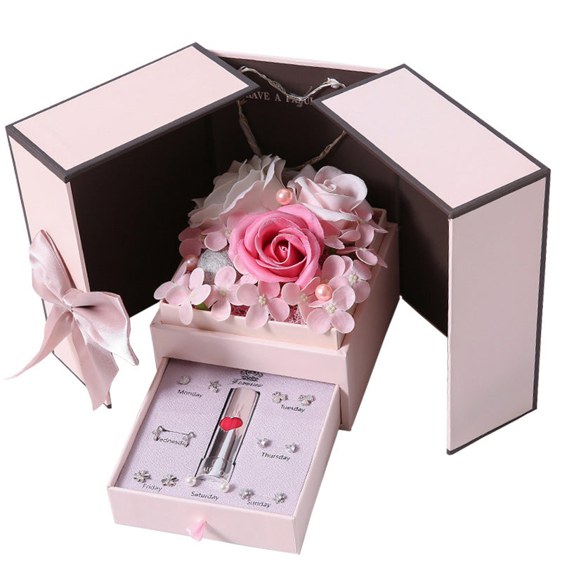 Mothers Day Gift Double Door Rose Gift Box Jewelry Creative Decorate Boxs