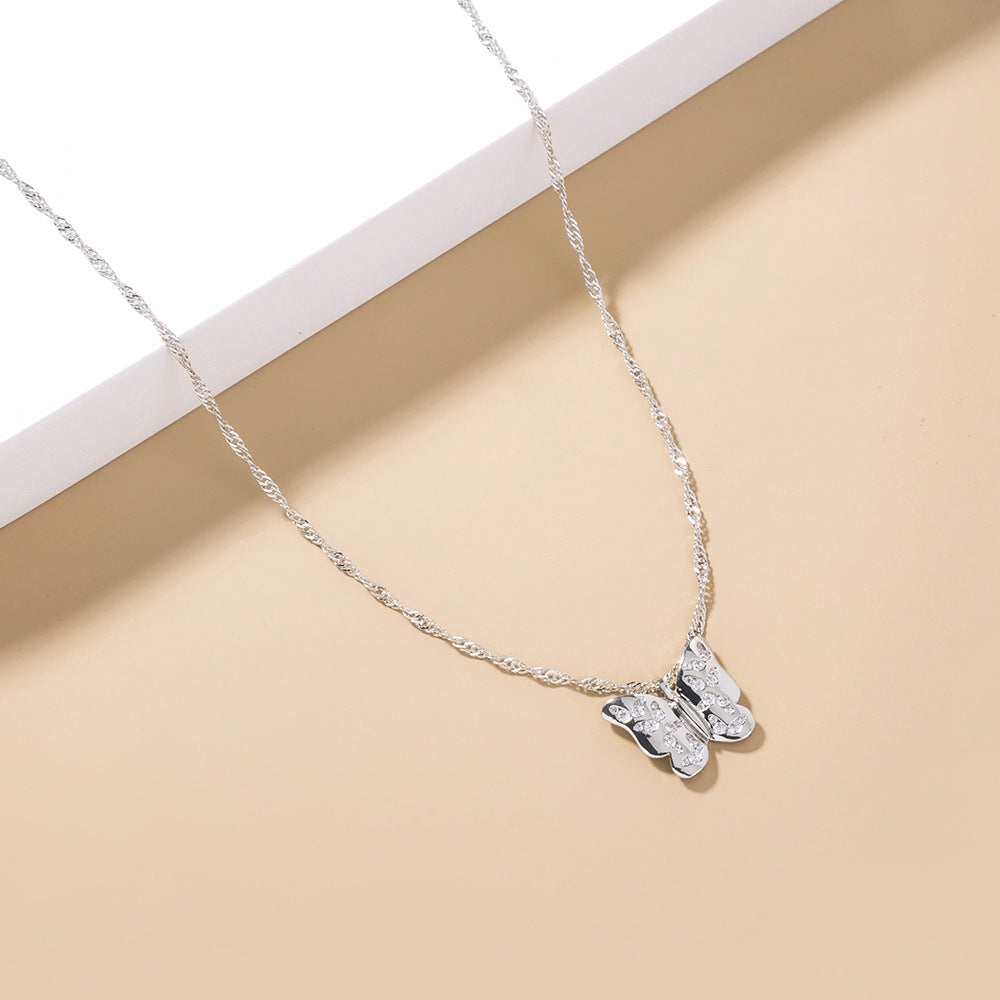 New Jewelry Flying Butterfly Zircon Necklace