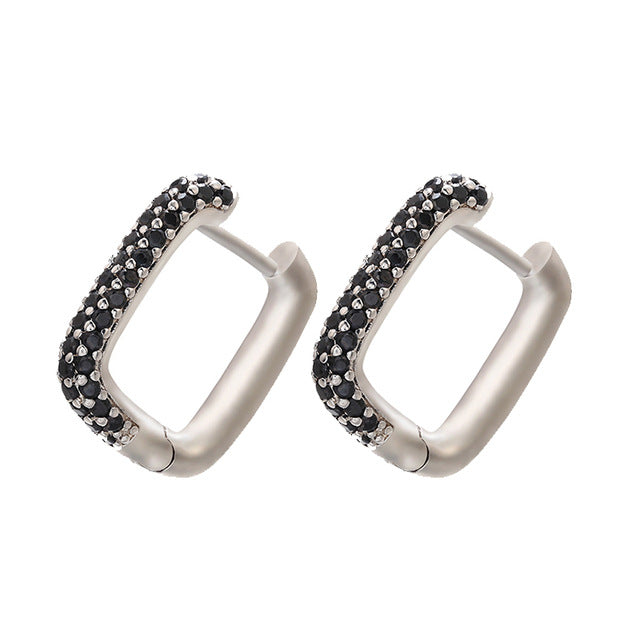 Gold And Silver Small Hoop Crystal Women's Rainbow Earrings Fashion Jewelry Batch