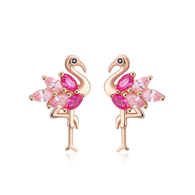 Sterling Silver Original Earrings Rose Gold Three-dimensional