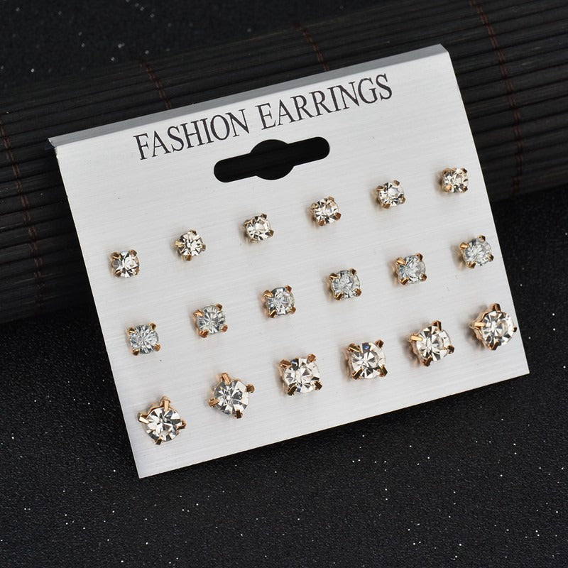 Earrings Round 9-piece Earrings Set