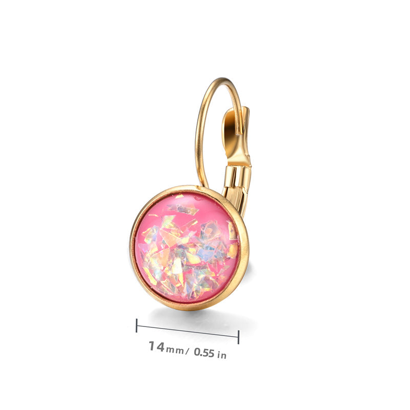 New Sequin Rhinestone Earrings Fashion Stainless Steel Jewelry For Women