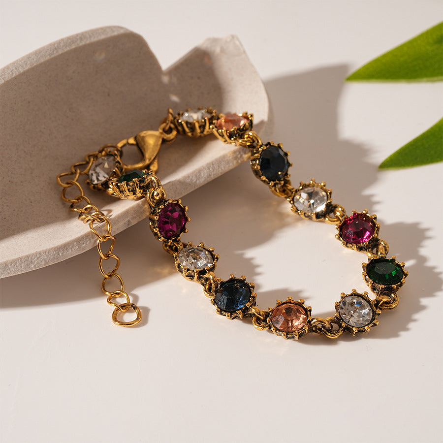 French Retro Colorful Elegant Jewelry For Women