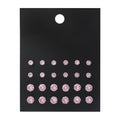 Pink Round Women's Earrings Set