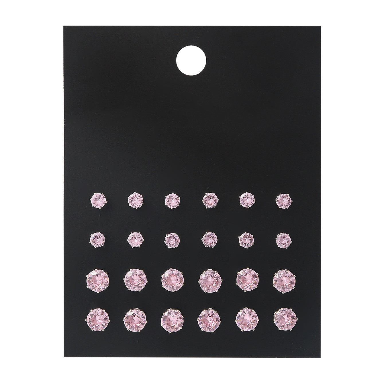 Pink Round Women's Earrings Set